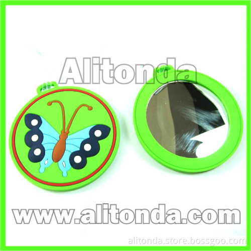 PVC cartoon mini portable makeup mirror promotional mirror
